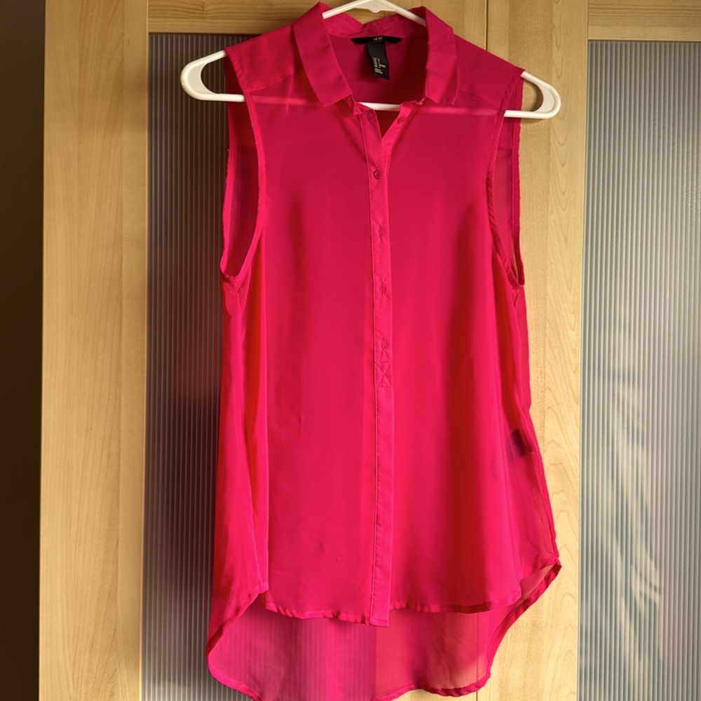 Pink sheer H&M blouse